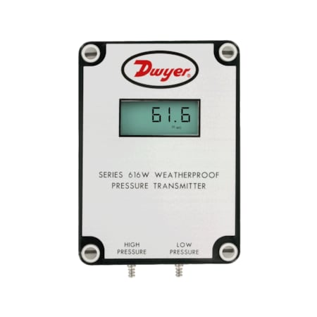 Dwyer Instruments Differential pressure transmitter, range 0-6" w.c., max. pressure 10 psig. 616W-2